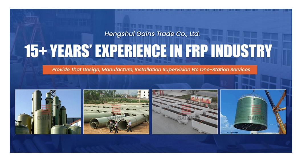 Gains PP FRP Winding Storage Tank Manufacturing China FRP Vertical Filament Winding Tanks