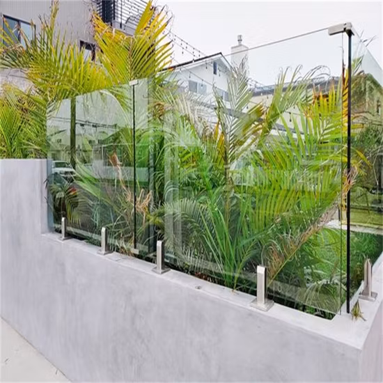 Factory Manufacture Balcony Glass Guardrail /Home Pool Glass Railing / Frameless Glass Fencing, Security Glass Fencing
