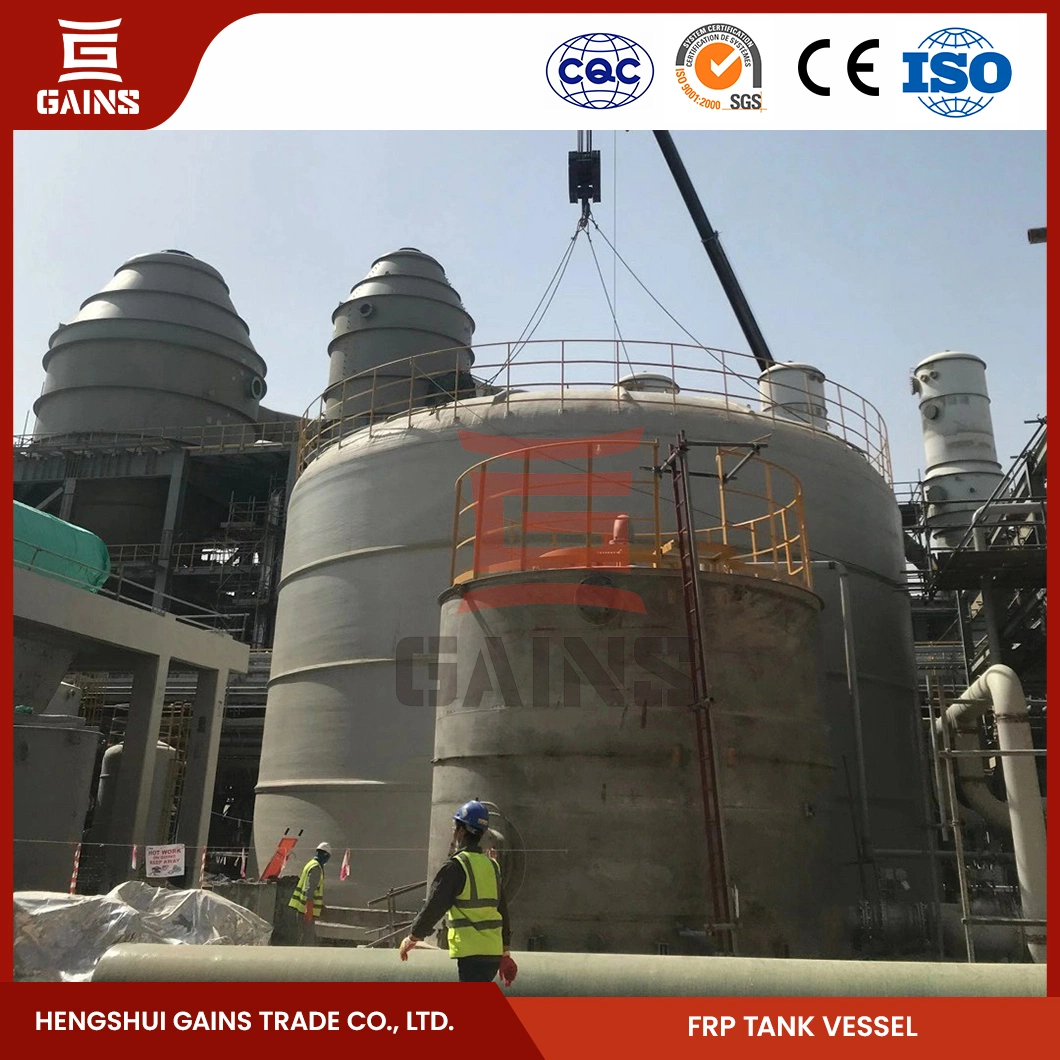 Gains FRP Large Winding Storage Tank Manufacturing China Filament Winding Vertical-Setting FRP Chemical Tanks