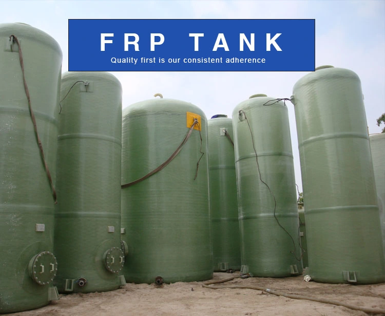 Filament Winding FRP HCl Storage Tank Acid Tank Fiberglass Horizontal Tank