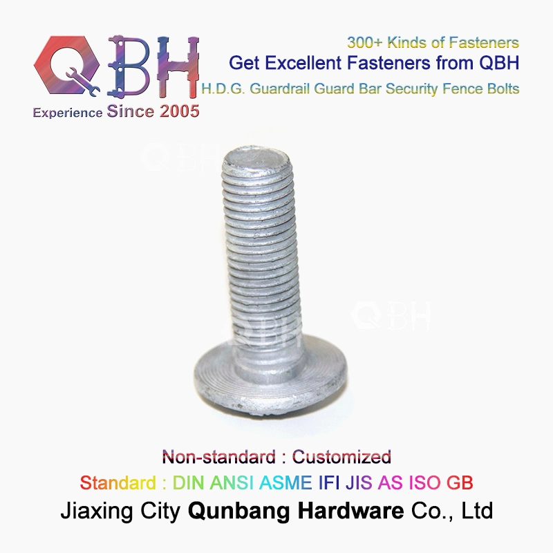 Qbh Cusromized Hot Dipped Galvanized Carbon Steel Highway Road Guardrail Guard Bar Security Fence Bolts