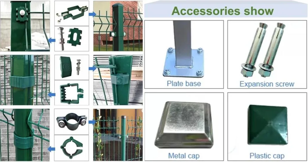 PVC Coated 3D Curved Panels Wire Mesh Fence Garden Fence Steel Fence Top Curve Fence Door Anti-Theft Guardrail Triangle Bend Fence Curvy Welded Fencing