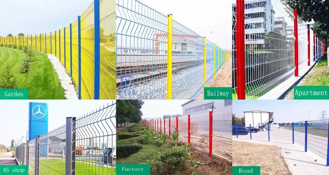 PVC Coated 3D Curved Panels Wire Mesh Fence Garden Fence Steel Fence Top Curve Fence Door Anti-Theft Guardrail Triangle Bend Fence Curvy Welded Fencing